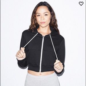 cropped black hoodie